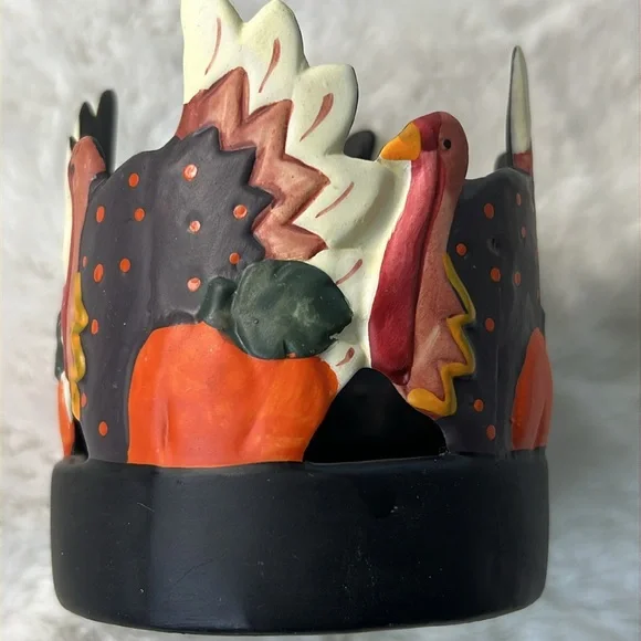 Vintage Ks Collection Ceramic Turkey‎ Candle Holder Single Wick Y2K Thanksgiving - Picture 8 of 17